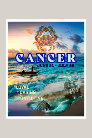 Zodiac Illustration, CANCER Astrological Sign, Personality Traits
